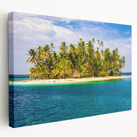 Panama skyline on stretched canvas featuring muted earth tones, ideal for kitchen wall art.