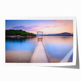 Extra large rolled print of a European Albanian landscape with vibrant floral foreground, ideal for art wall dining room.