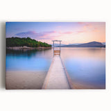 Black and white photograph of a European Albanian landscape on stretched canvas.