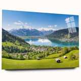 Acrylic print of a large abstract depiction of an Austrian landscape, ideal for bedroom or dining room art.
