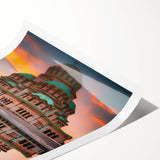 Extra large wall art featuring line art flowers in soft monochrome, printed on rolled canvas.