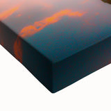 Large art featuring a black and white landscape of Bulgarian scenery on stretched canvas, suitable for bedroom decor.