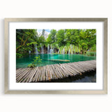 Extra large wall art featuring a textured abstract print of a European Croatian scenery in muted earth tones.