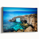 Landscape art painting of a European scenery, featuring muted earth tones on a silver-framed canvas.