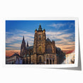 Rolled print of Prague scenery with muted earth tones, ideal for art wall dining room or classy bathroom decor.