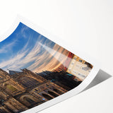 Extra large wall art featuring line art flowers in subtle tones on a rolled print, suitable for large living room decor.