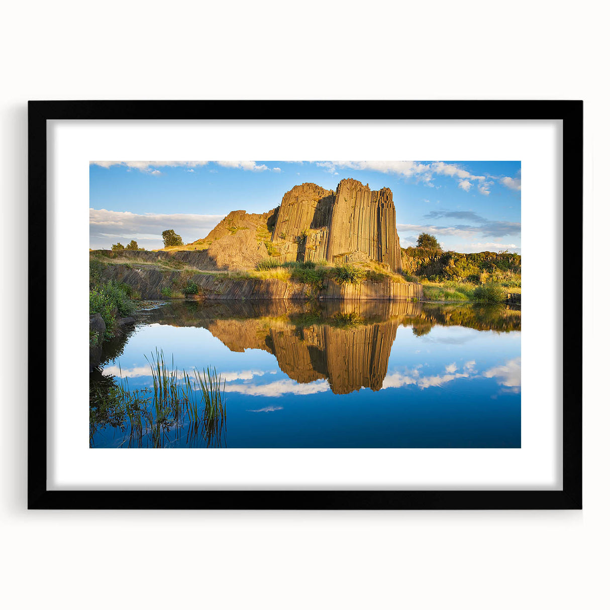 Extra large framed abstract art print of a colorful, textured European scenery, ideal for living room decor.