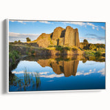 Vintage poster art of a Czech Republic scenery on framed canvas, featuring colorful art in extra large size.