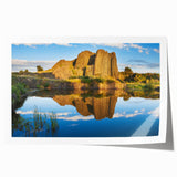 Rolled print of a European scenery with vivid floral elements in pastel shades, ideal for art wall dining room.