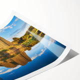 Extra large wall art featuring line art flowers in neutral tones on a rolled canvas, suitable for large living room decor.