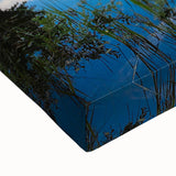 Black and white stretched canvas featuring a serene Czech Republic landscape, ideal for bedroom wall art.