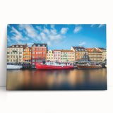 Black and white photograph of a European cityscape on a large stretched canvas, suitable for kitchen wall art.