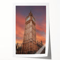 Big Ben and Westminster Bridge in muted gray tones on a rolled canvas, ideal for art wall dining room.