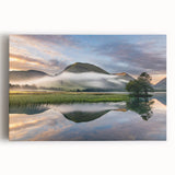 Black and white photograph of Cumbria landscape on stretched canvas, ideal for kitchen wall art or bedroom decor.
