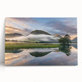 Black and white photograph of Cumbria, England landscape on stretched canvas, ideal for kitchen wall art.