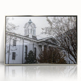 Large art print of Oxford scenery in muted earth tones on framed acrylic, suitable for nursery wall art or modern decor.