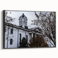 Black and white wall art depicting Oxford landscape on framed canvas, suitable for bedroom decor.