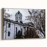 Framed canvas depicting a vintage-style Oxford landscape in muted earth tones, ideal for bedroom wall art.