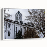 Vintage poster art of Oxford featuring colorful buildings on a black framed canvas, ideal for living room decor.