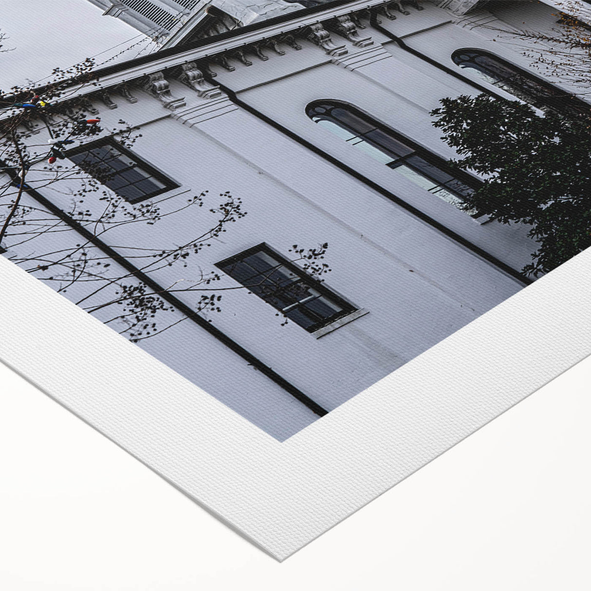 Art deco poster of Oxford scenery in muted earth tones on a rolled canvas, suitable for dining room wall art.