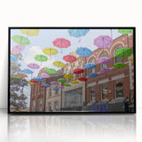 Large abstract wall art of Piccadilly, England in muted gray and black tones on framed acrylic.