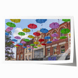 Piccadilly Circus scene in muted tones on a large rolled canvas, ideal for dining room wall art.