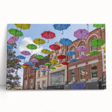 Black and white stretched canvas of Piccadilly, England, ideal for kitchen wall art.
