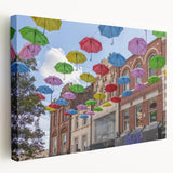 Piccadilly Circus scene in muted colors on stretched canvas, suitable for kitchen wall decor.