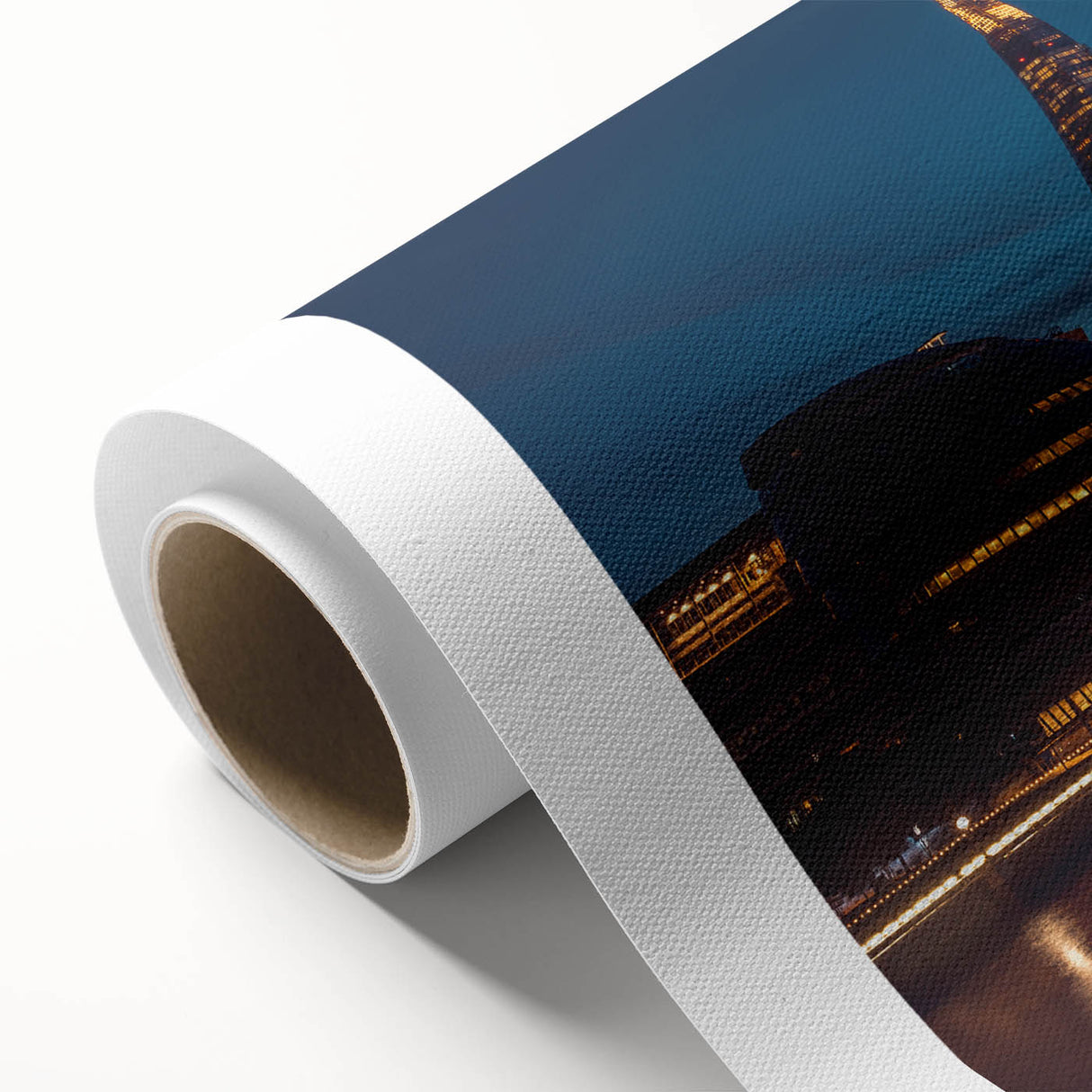 Art Deco style poster of the Thames River with soft blue and gray tones on rolled canvas, ideal for nursery wall art.