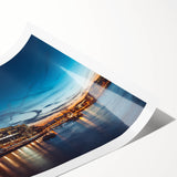 Extra large wall art featuring line art flowers along the Thames River in muted earth tones on a rolled print.