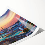 Extra large wall art featuring line art flowers in black on white, rolled canvas, ideal for large living room wall decor.