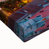 Large art of a black and white landscape painting depicting a serene Estonian scenery on stretched canvas.