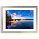 Extra large abstract art print of a textured European scenery in muted earth tones, framed in silver.