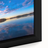 Extra large framed canvas featuring a textured, colorful scene of a Finnish landscape in black with vibrant accents.