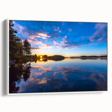 Vintage poster art of a scenic European landscape on framed canvas, featuring colorful art in a large format.