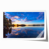 Extra large rolled print featuring a serene Finnish landscape with lush greenery and a calm lake.
