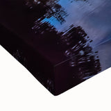 Black and white landscape art painting of a serene Finnish scenery on large stretched canvas, suitable for bedroom decor.