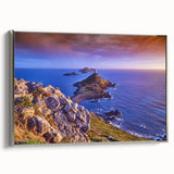 Landscape art painting of Corsica with vivid colors on framed canvas, ideal for adding a vintage touch to any room.