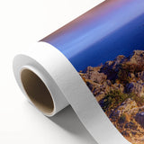 Art Deco style poster of a Corsican landscape with pastel shades on rolled canvas, ideal for nursery wall art.