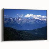 Black and white wall art of the French Alps on framed canvas, ideal for bedroom landscape decor.