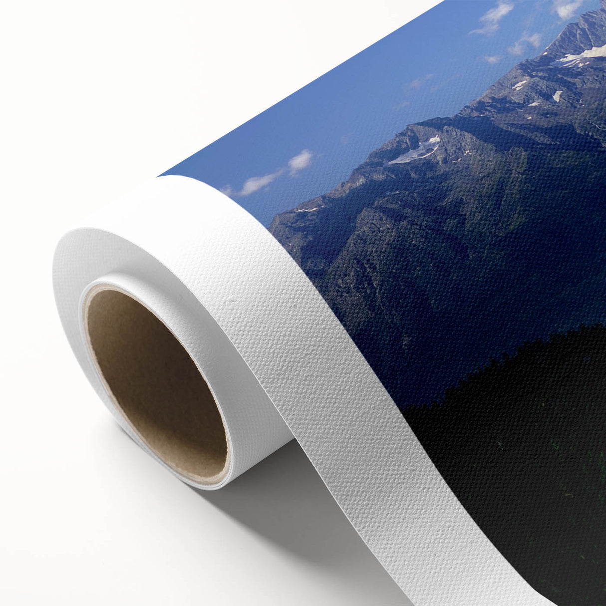Art deco poster of the French Alps in pastel shades on rolled canvas, ideal for nursery wall art.