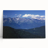Black and white stretched canvas of the French Alps, ideal for kitchen wall art.