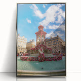 Large art print of Lyon scenery in muted colors on a framed acrylic, suitable for modern art wall decor.