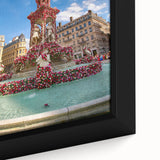 Extra large framed canvas featuring a textured depiction of Lyon with a black and colorful art style.