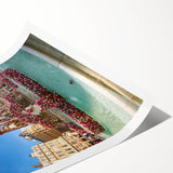 Extra large wall art of line art flowers in black on white, rolled print, ideal for large living room decor.