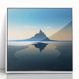 Mid-century modernist art depicting the Eiffel Tower in pastel shades on a framed acrylic, ideal for nursery wall art.