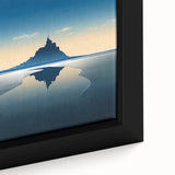 Black wall art featuring a textured, colorful depiction of a French scenery on a large framed canvas.