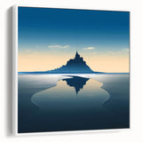 Vintage poster art of a French scenery on extra-large framed canvas, featuring colorful art on a black background.