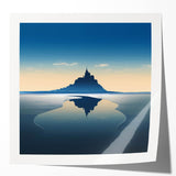 Extra large rolled print of a serene French landscape in pastel hues, suitable for dining room or bathroom wall art.