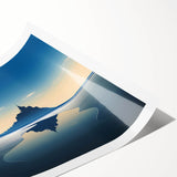 Extra large rolled print of line art flowers in black on white, ideal for large living room wall art.